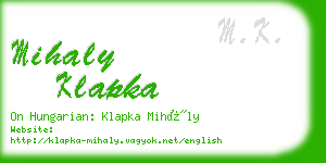 mihaly klapka business card